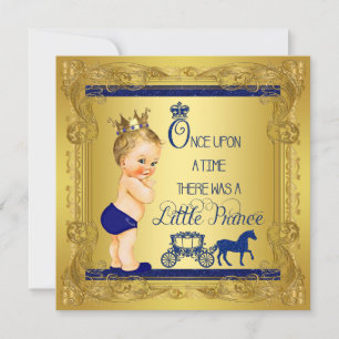Invitación Érase una Vez Príncipe Bebe Niño Shower