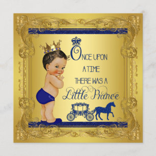 Invitación Érase una Vez Príncipe Étnico Baño de Bebé Niño