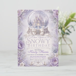 Invitación Érase una vez un cumpleaños real invernal nevado