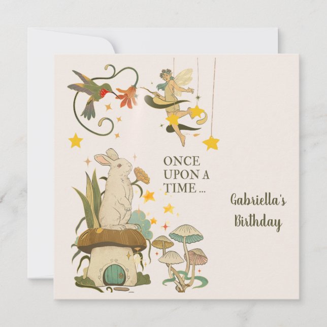 Invitación Érase una vez: Un niño de cuento de hadas (Anverso)