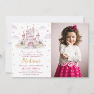 Invitación Érase una vez una foto del castillo de la princesa