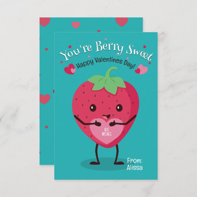 Invitación Eres El día de San Valentín de Berry Sweet (Anverso / Reverso)