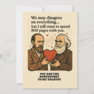 Invitación Eres el Dostoyevsky de mi Tolstoy Valentine