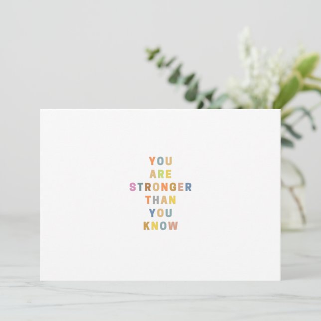 Invitación Eres más fuerte de lo que sabes - colorido (Anverso de pie)