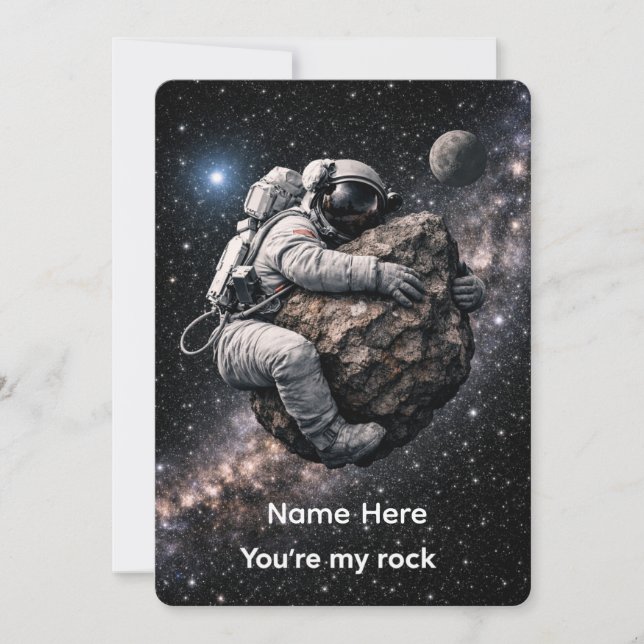 Invitación Eres mi astronauta divertido del espacio amor  (Anverso)