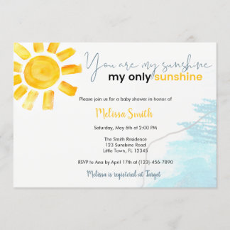 Invitación Eres Mi Baby Shower Sunshine