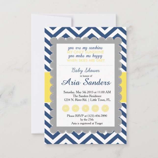 Invitación Eres Mi Baby Shower Sunshine (Anverso)