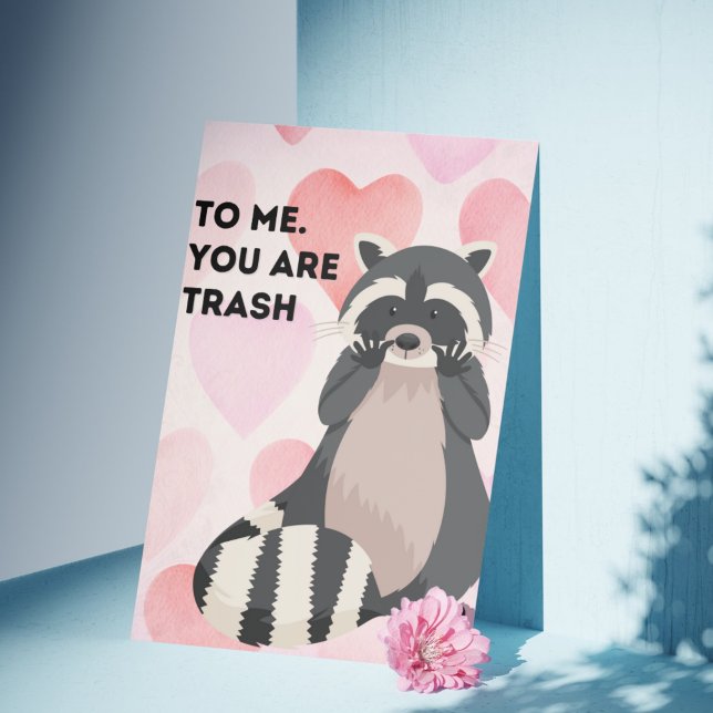 Invitación "Eres mi brillante tesoro" Raccoon Valentine graci ("You're My Shiny Treasure" Funny Raccoon Valentine's Day Card)