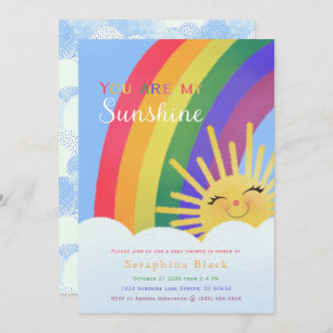 Invitación Eres mi brillo Arcoiris Ropa de sol Baby Shower I