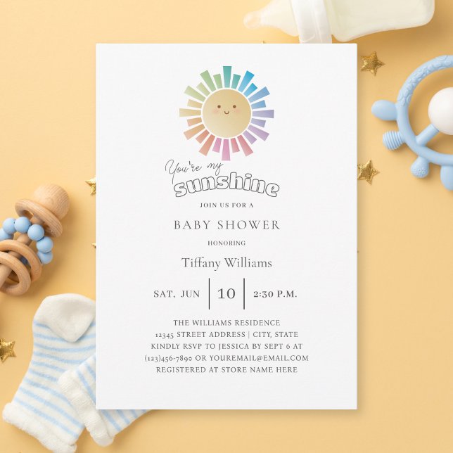 Invitación Eres Mi Sexo Sunshine Neutral Baby Shower (Subido por el creador)