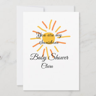 Invitación eres mi sol amarillo naranja rayos de sol añadir n