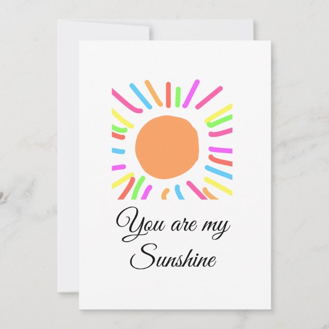 Invitación eres mi sol amarillo naranja rayos de sol añadir n (Anverso)