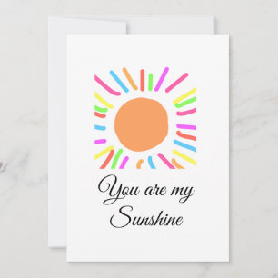 Invitación eres mi sol amarillo naranja rayos de sol añadir n