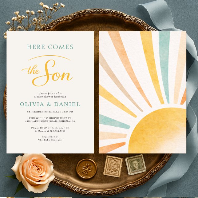 Invitación Eres Mi Sol Aquí Viene el Hijo  (Subido por el creador)