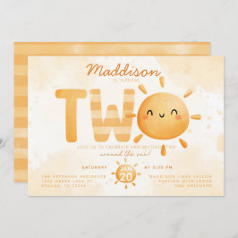 Invitación Eres mi sol convirtiendo a dos Fiestas de cumpleañ