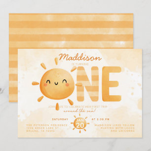 Invitación Eres mi sol convirtiéndose en un Fiesta de primer