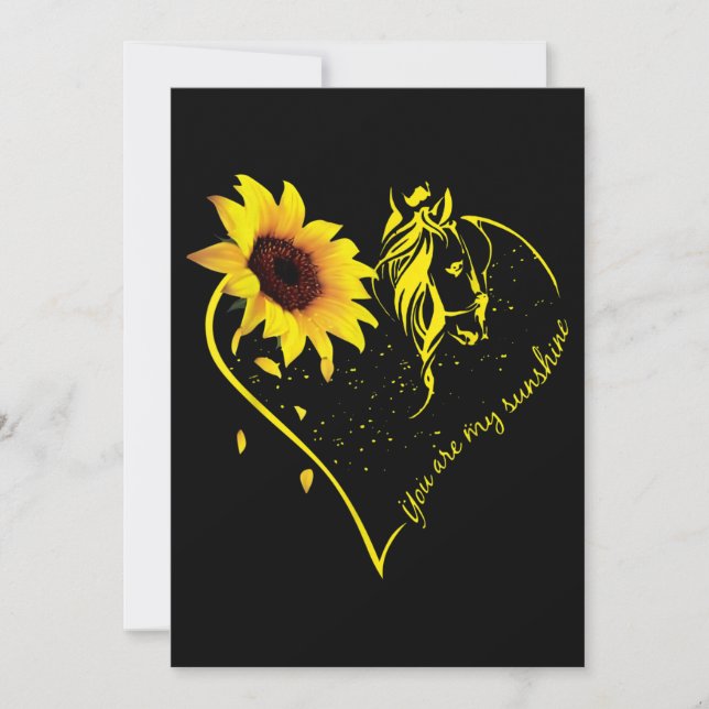 Invitación Eres Mi Sunshine Sunflower Y Mi Caballo (Anverso)