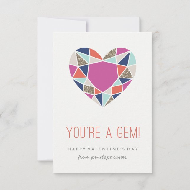 Invitación Eres un aula de gemas Valentine - Cobalto (Anverso)