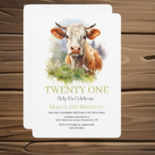Invitación Eres un cumpleaños de vaca invitado