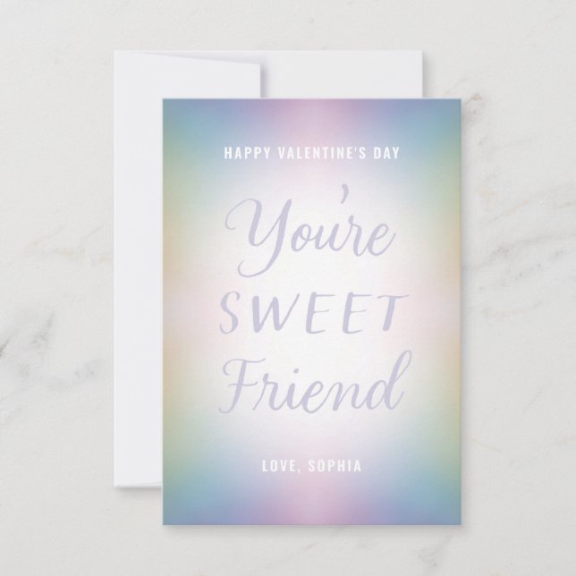 Invitación Eres un dulce amigo Pastel Ombre School Valentine (Anverso)