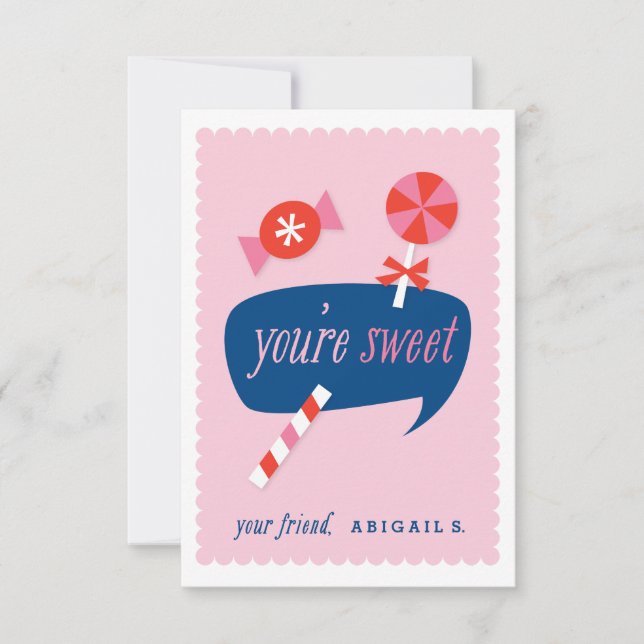Invitación Eres un dulce valentín de la clase (Anverso)