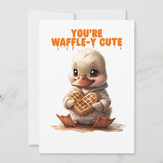 Invitación Eres Waffle-y Cute Kawaii Duckling (Anverso)