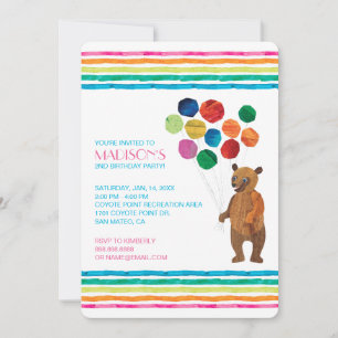 Invitación Eric Carle   Beary Rainbow Birday