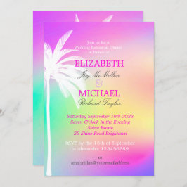 Invitación Erin Palm Tree White Colorful Moderno