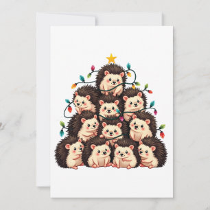 Invitación Erizo de Navidad Árbol Amante de Animales Cute Fie