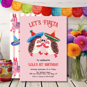Invitación Erizo Fiesta de Cumpleaños Mexicana