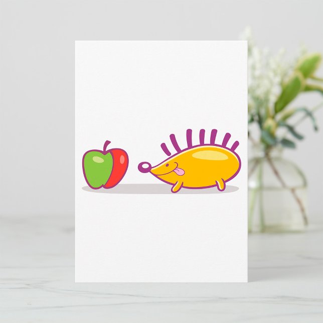 Invitación Erizo Y Una Manzana (Subido por el creador)