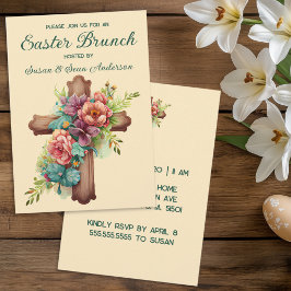 Invitación Es Brunch de Pascua de Floral de color de agua de 