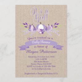 Invitación Es calabazas de una lavanda de la muchacha que