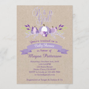 Invitación Es calabazas de una lavanda de la muchacha que