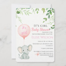 ¡Es chica! Bebé de elefante lindo con globo