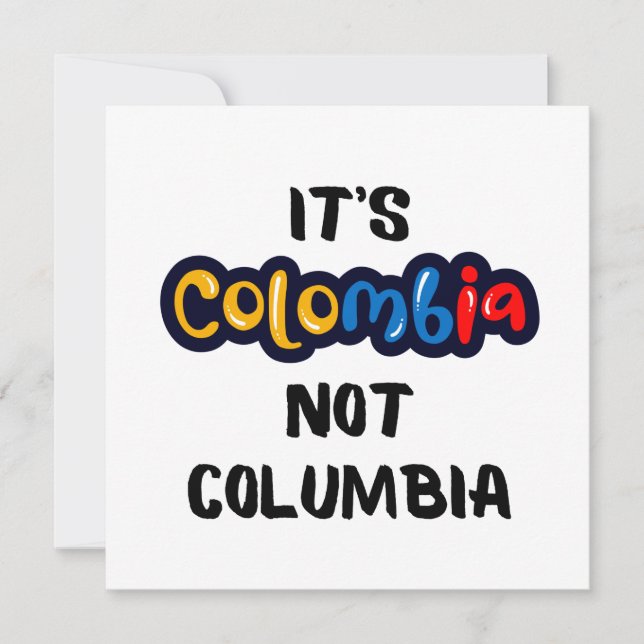 Invitación Es Colombia, no Columbia Cita divertida (Anverso)