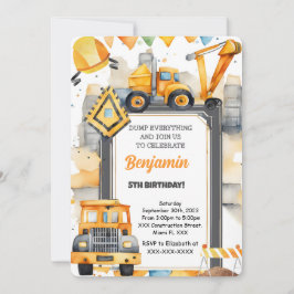 Invitación Es cumpleaños de la construcción
