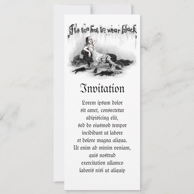 Invitación Es demasiado caluroso para usar negro (Anverso)