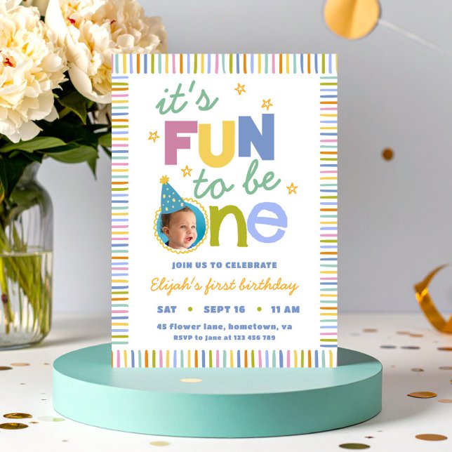 Invitación Es Divertido Ser Un Cumpleaños Colorido (Subido por el creador)