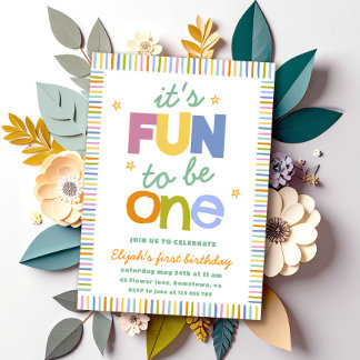 Invitación Es divertido ser una fiesta de cumpleaños colorida
