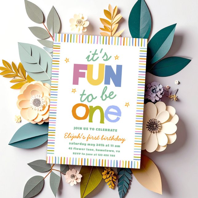 Invitación Es Divertido Ser Una Fiesta De Cumpleaños Colorida (Subido por el creador)