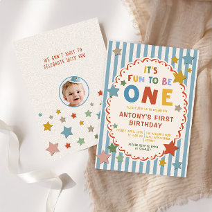 Invitación Es divertido ser una foto colorida de cumpleaños n