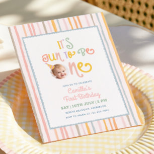Invitación Es divertido ser una raya pastel de cumpleaños 1