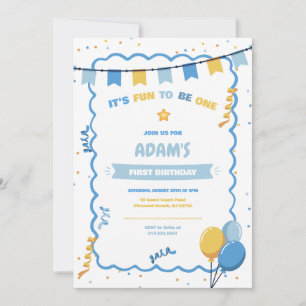 Invitación Es divertido ser uno azul y amarillo