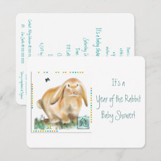 Invitación ¡Es el año del Conejo Baby Shower!