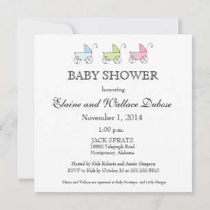 Invitación Es el Baby Shower de Triplets