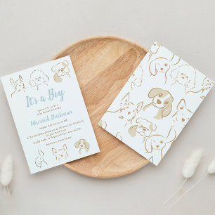 Invitación Es el Baby Shower de un cachorro de Boy Cutie