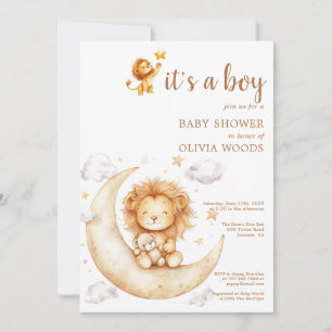 Invitación Es el Baby Shower de un muchacho león