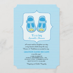 Invitación Es el Baby Shower de un niño rociado