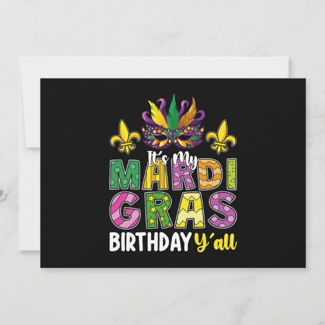 Invitación Es el carnaval de los Fiestas de mi Mardi Gras (Anverso)